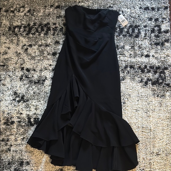 cinq a sept Dresses & Skirts - Cinq a Sept Black‎ Asymmetrical Ruffled Strapless Gown